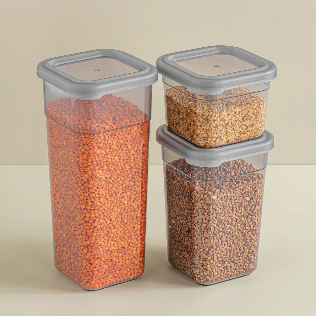 Ensemble des 3 boites de conservation carée