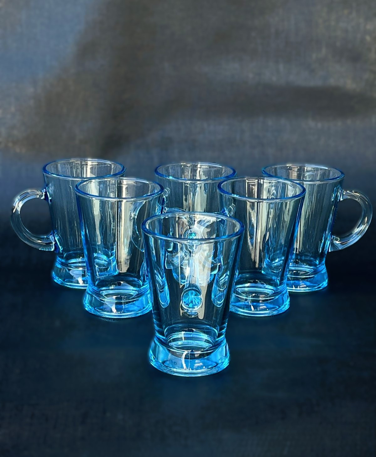 Gamme de 6 verres bleu