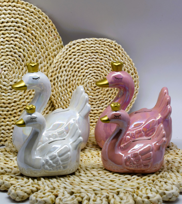 Tirelire en céramique forme  Cygne