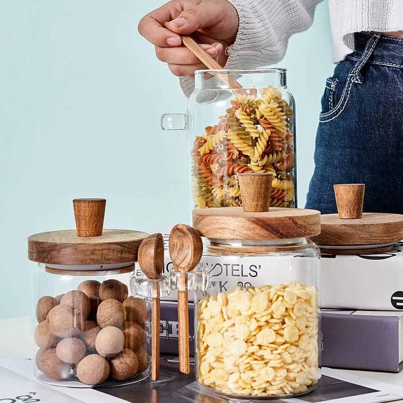 Set de 3 bocaux de stockage de nourriture en verre