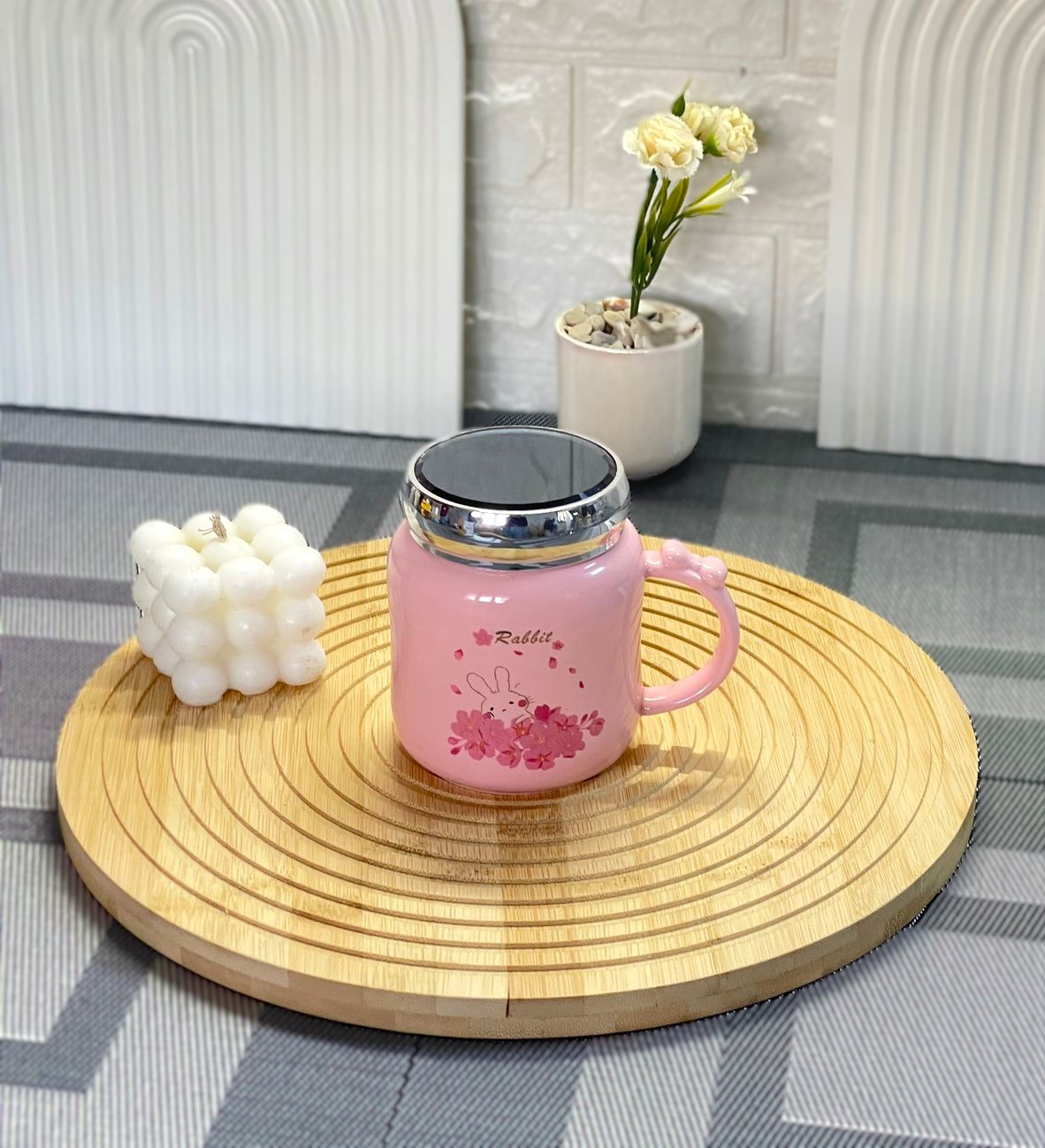 Mug en céramique avec couvercle miroir