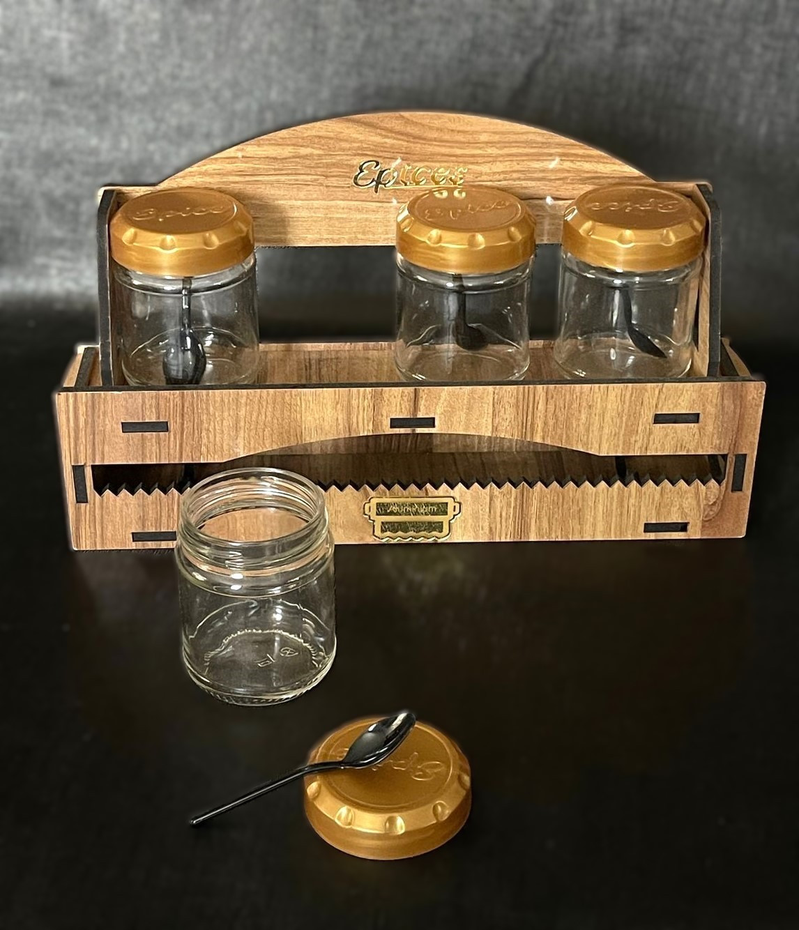 Set 4pcs pots à épices avec distributeur papier aluminium