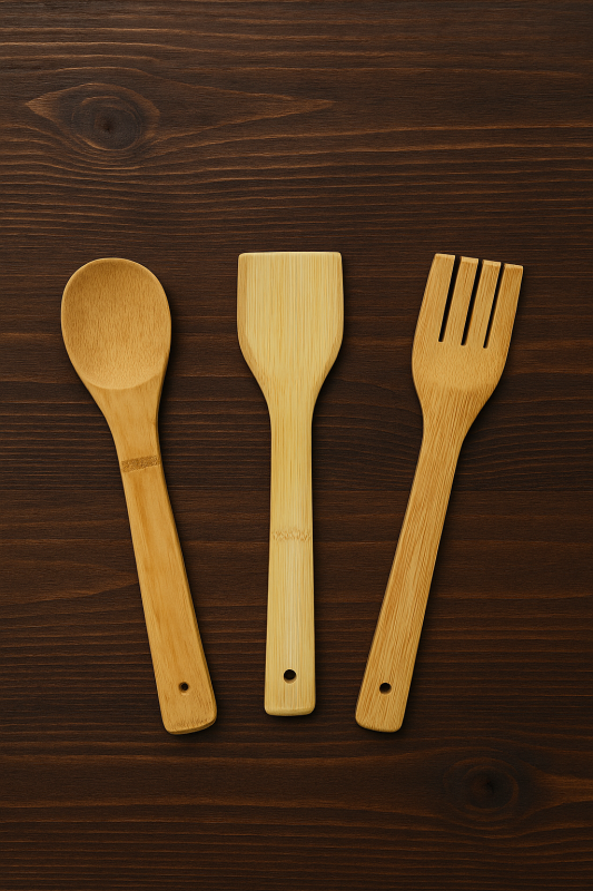 Set de 3 Ustensiles de Cuisine en Bambou