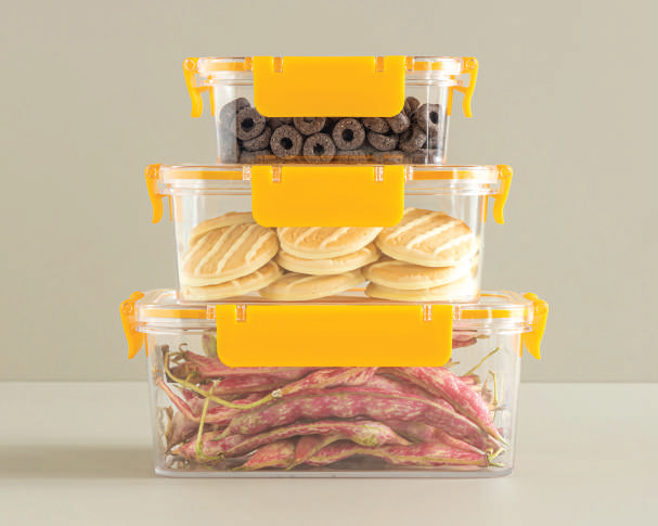 Série 3pcs des boites de conservation rectangulaire