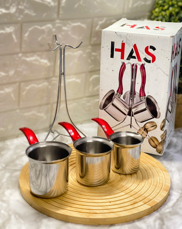 Set de 3 zazoua en inox "HAS" avec support