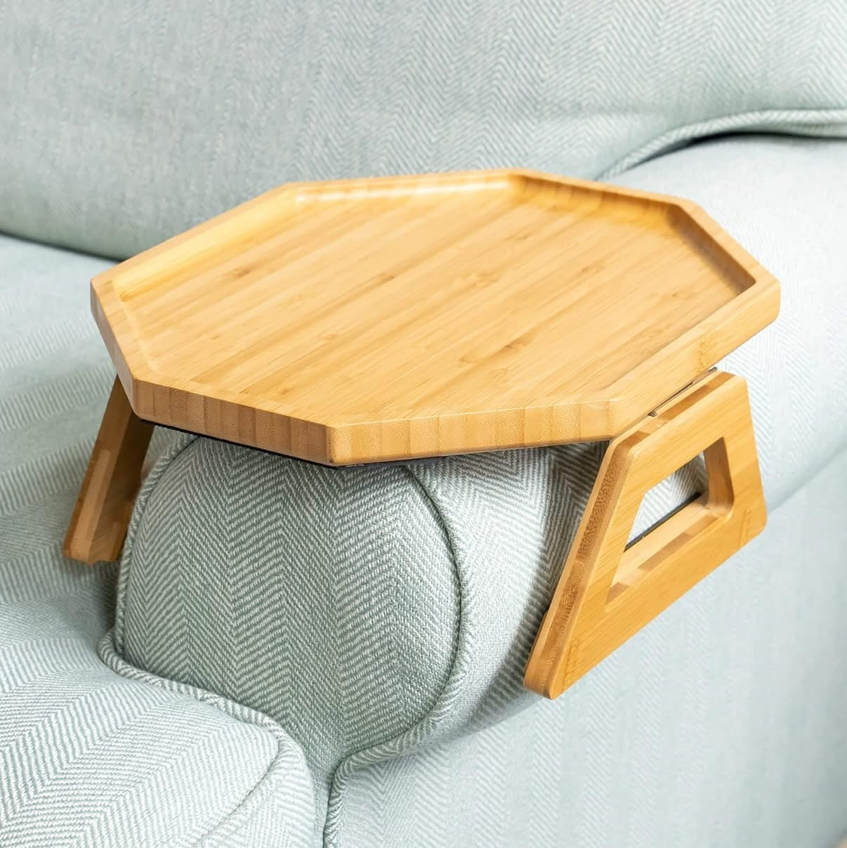 Plateau en bambou pour canapé