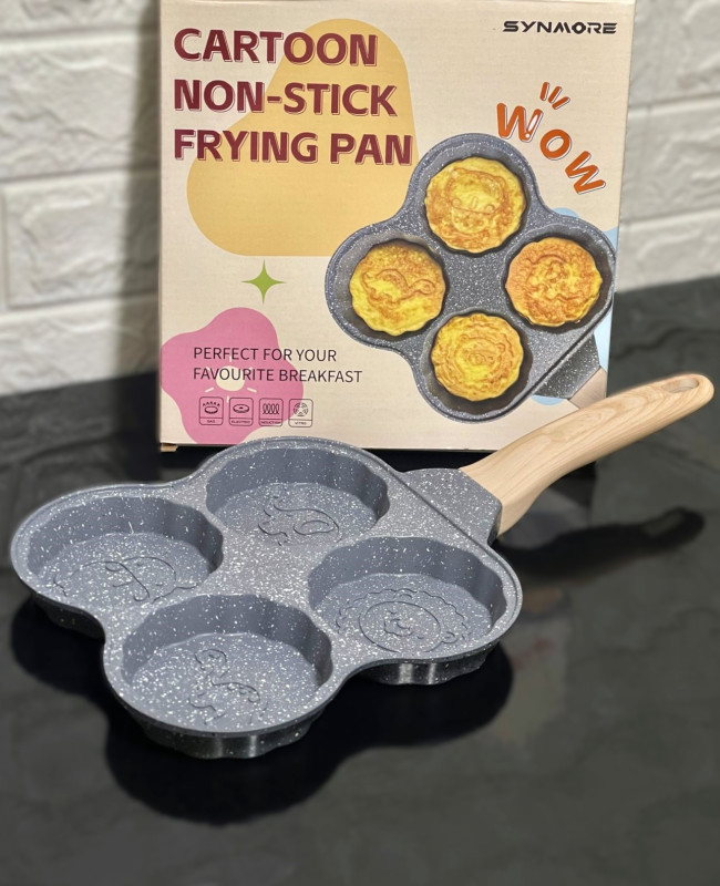 Poêle animal à œufs ,pancakes avec revêtement antiadhésif 4 tasses