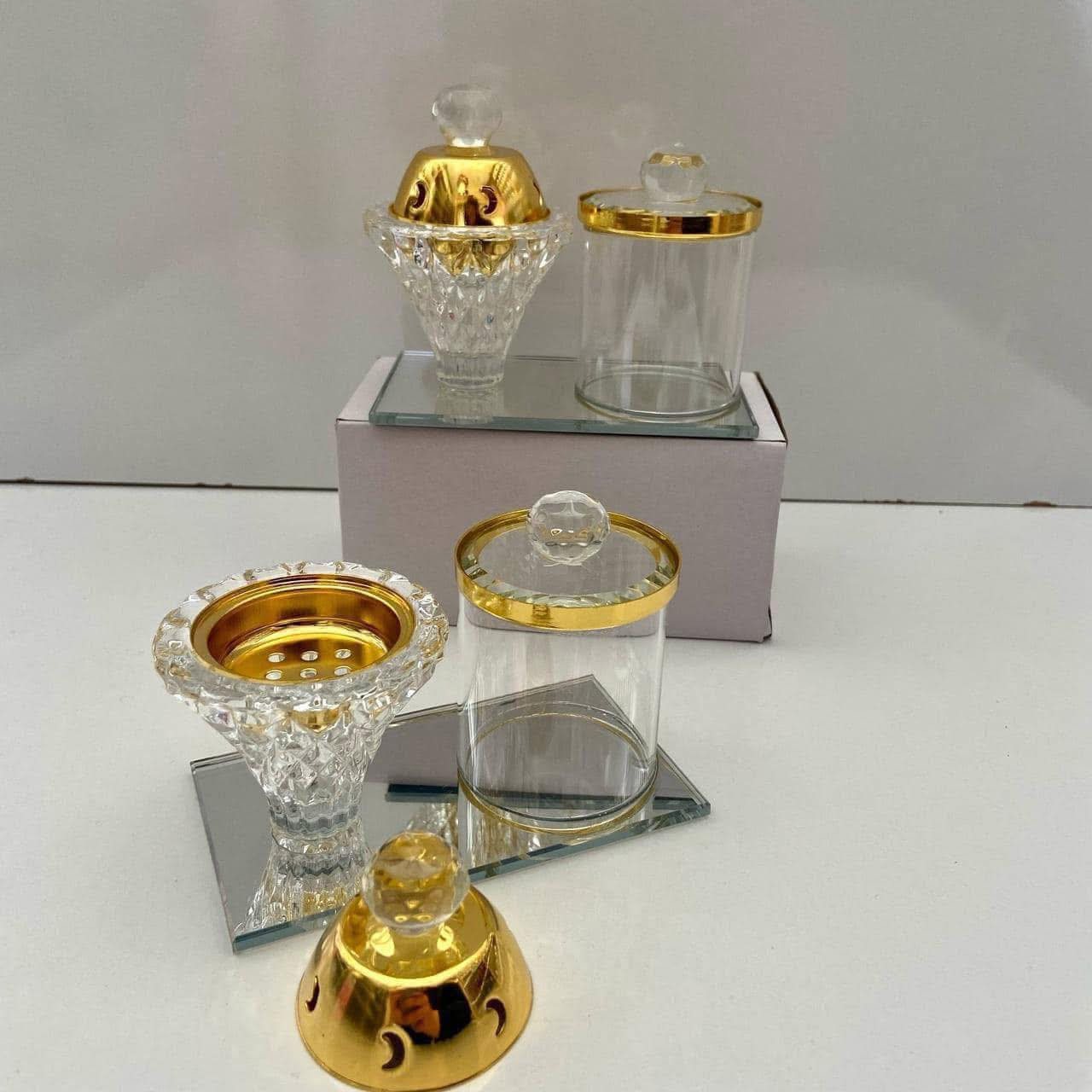 Ensemble de brûleur d'encens, Mini mabkhara avec boite de rangement de bokhour