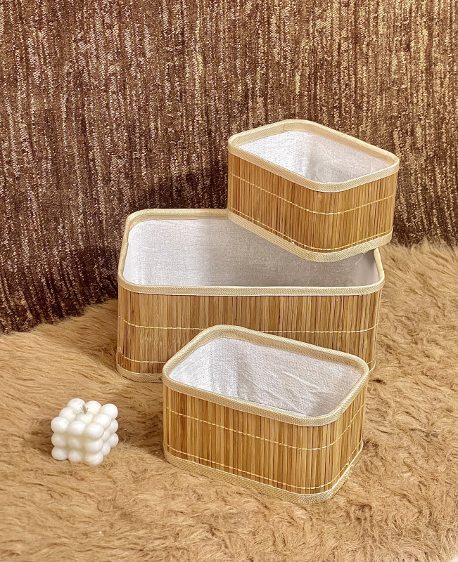 Ensemble de 3 panier en bambou