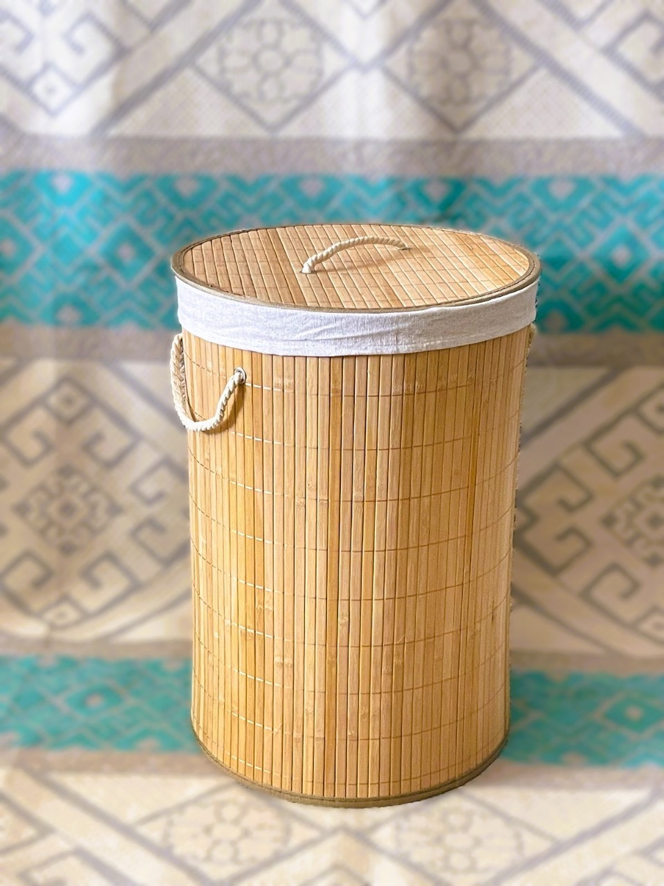Panier à linge en bambou (Forme rond )