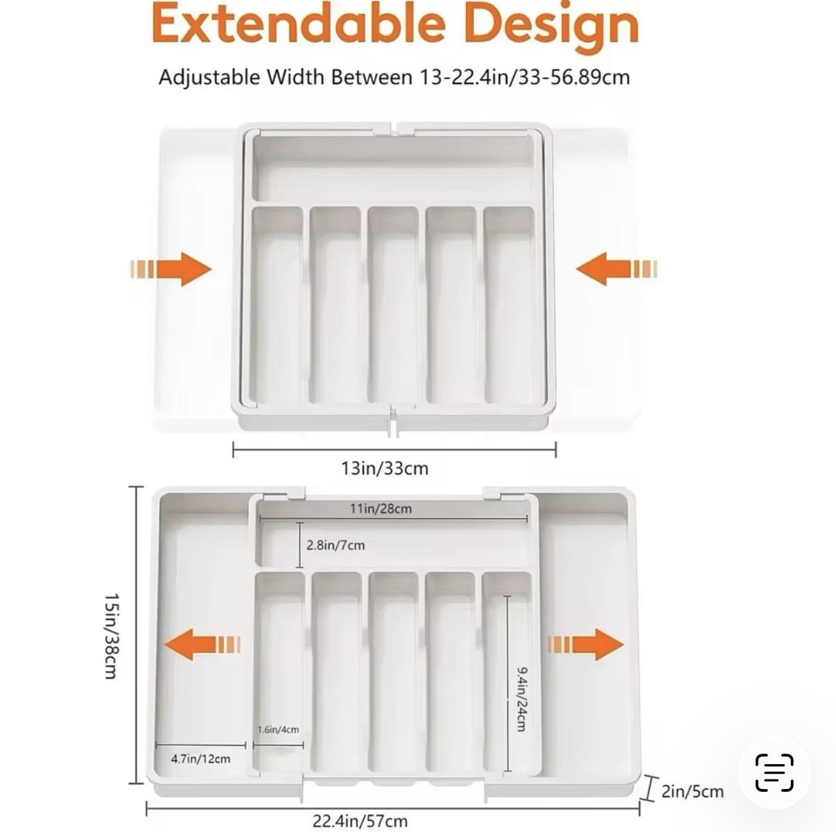 Range Couverts Extensible et Réglable