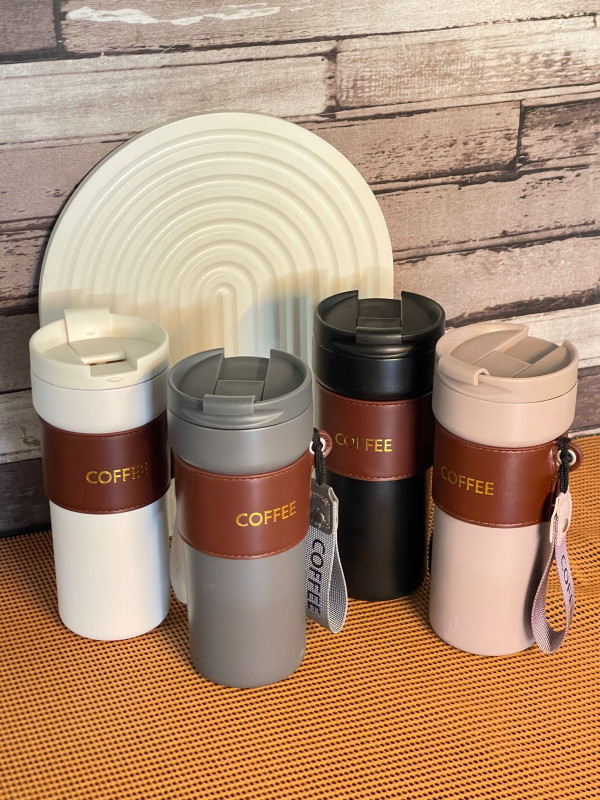 Thermos isotherme fashion avec bande cuir 450ML